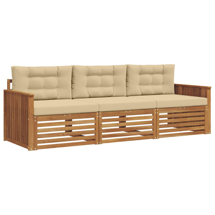 Set de canapele de exterior cu pernă 3 pcs Natural și Bej - WALTI WALTI