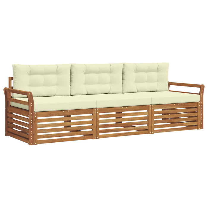 Set de canapele de exterior cu pernă 3 pcs Natural și Crem - WALTI WALTI