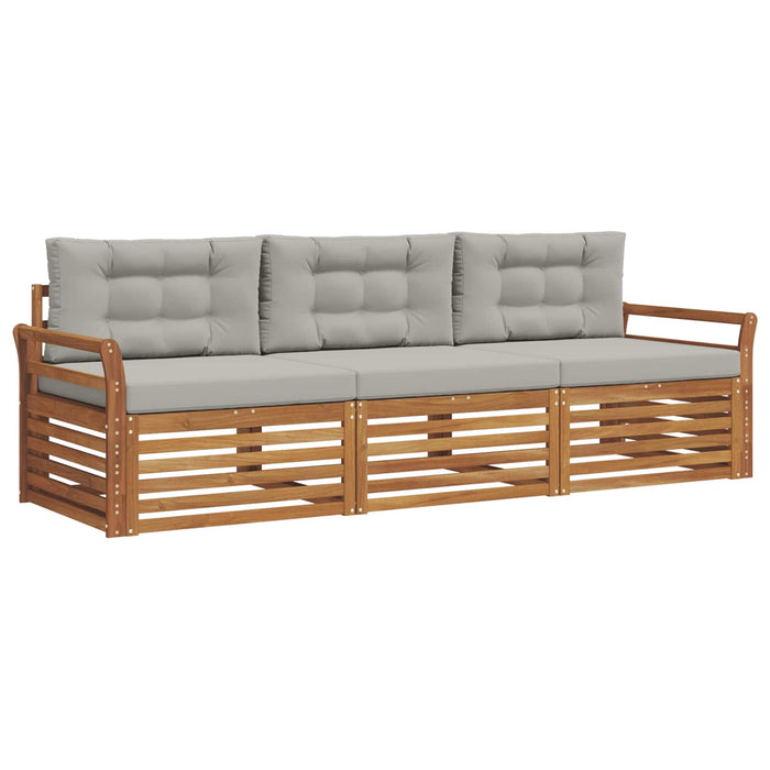Set de canapele de exterior 3 pcs Gri natural și deschis - WALTI WALTI