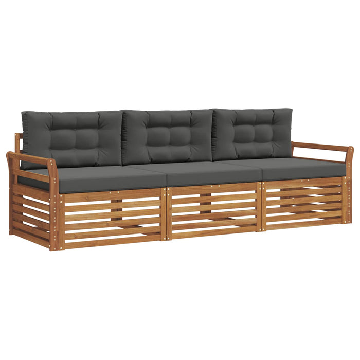 Set de canapele de exterior cu pernă 3 pcs Natural și Antracit WALTI