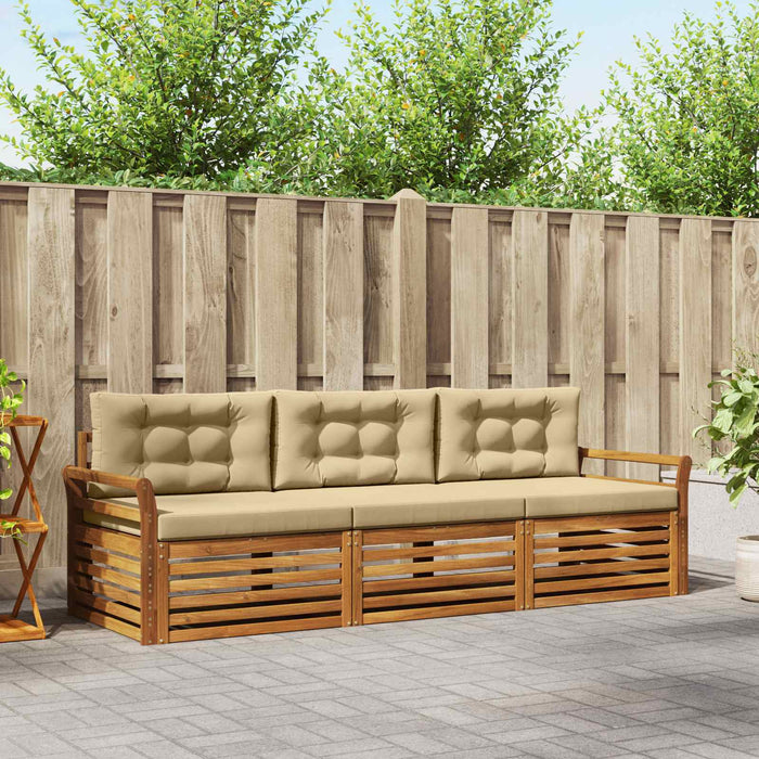 Set de canapele de exterior cu pernă 3 pcs Natural și Bej - WALTI WALTI