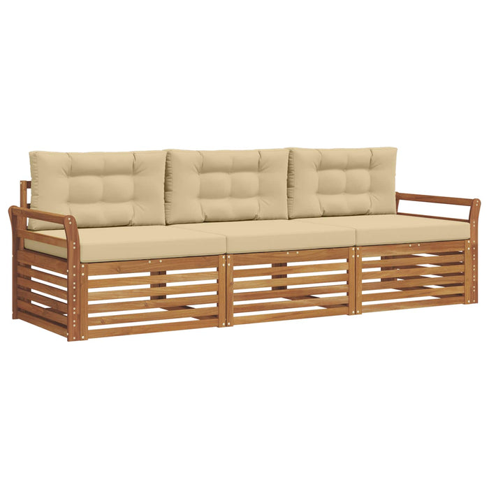 Set de canapele de exterior cu pernă 3 pcs Natural și Bej - WALTI WALTI