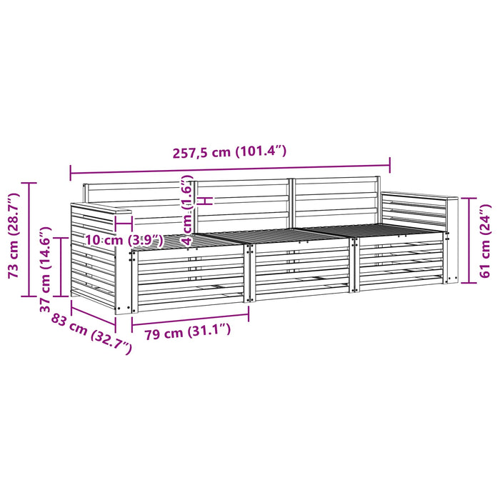 Set de canapele de exterior 3 pcs natural - WALTI WALTI