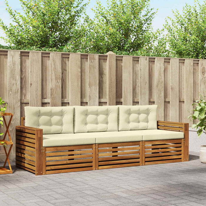 Set de canapele de exterior cu pernă 3 pcs Natural și Crem - WALTI WALTI