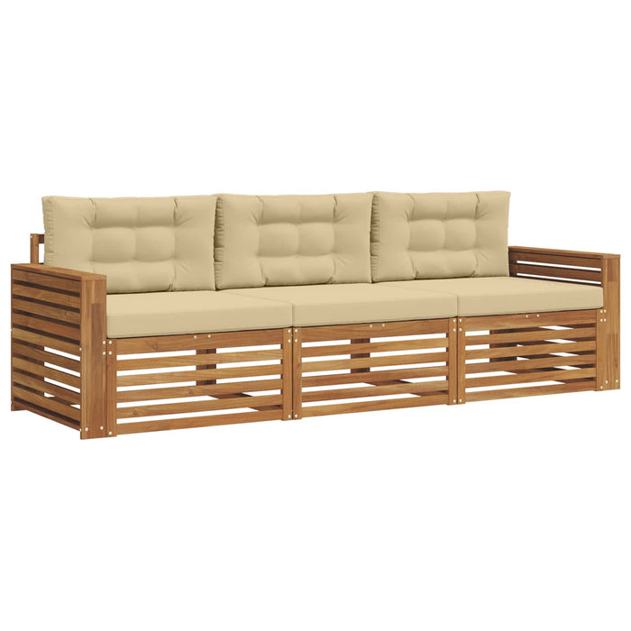 Set de canapele de exterior cu pernă 3 pcs Natural și Bej - WALTI WALTI