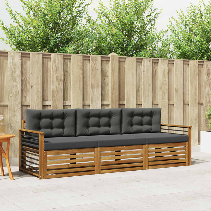 Set de canapele de exterior cu pernă 3 pcs Natural și Antracit WALTI