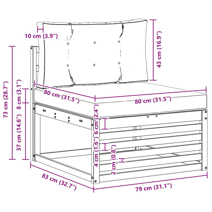 Set de canapele de exterior cu pernă 3 pcs Natural și Bej - WALTI WALTI