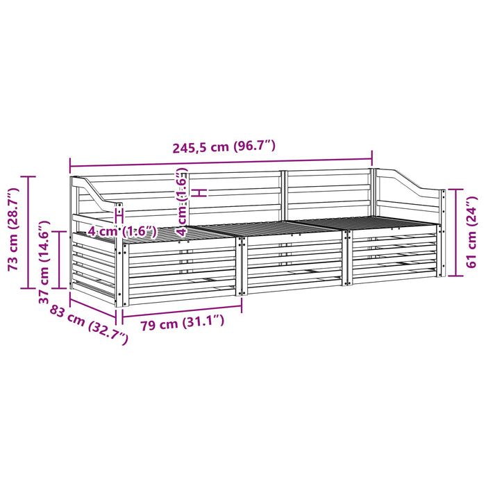 Set de canapele de exterior 3 pcs natural - WALTI WALTI