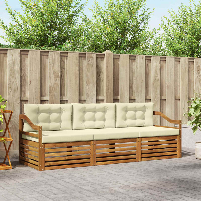 Set de canapele de exterior cu pernă 3 pcs Natural și Crem - WALTI WALTI
