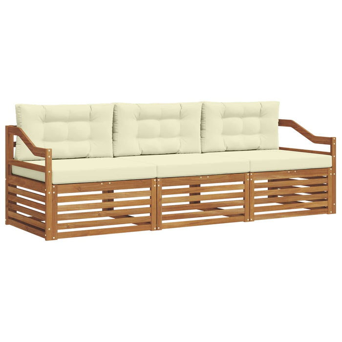 Set de canapele de exterior cu pernă 3 pcs Natural și Crem - WALTI WALTI
