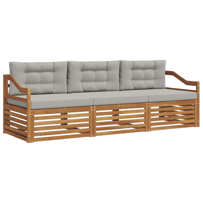 Set de canapele de exterior 3 pcs Gri natural și deschis - WALTI WALTI