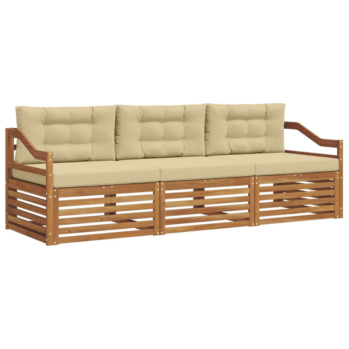 Set de canapele de exterior cu pernă 3 pcs Natural și Bej - WALTI WALTI