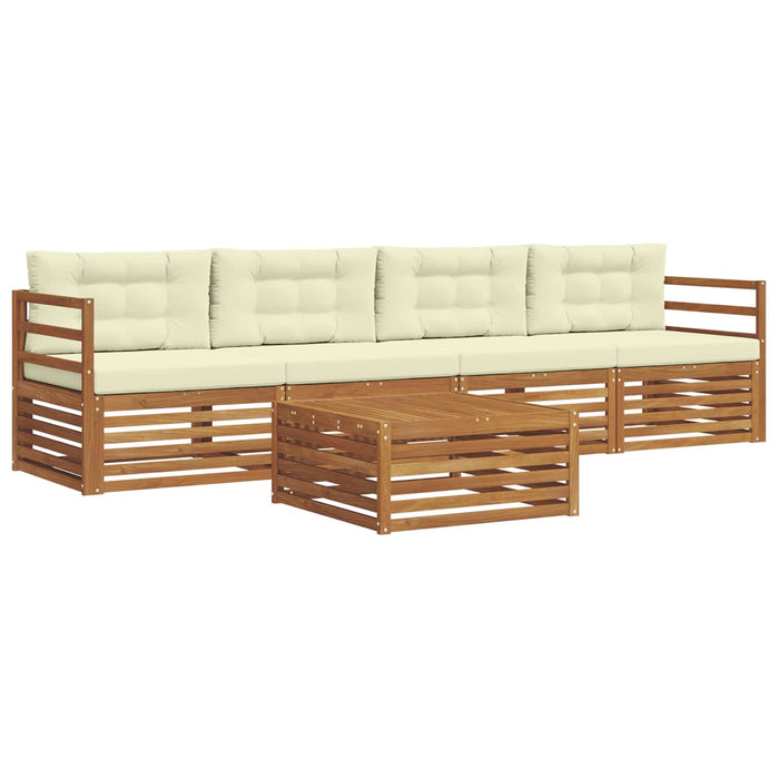 Set de canapele de exterior cu pernă 5 pcs Natural și Crem - WALTI WALTI