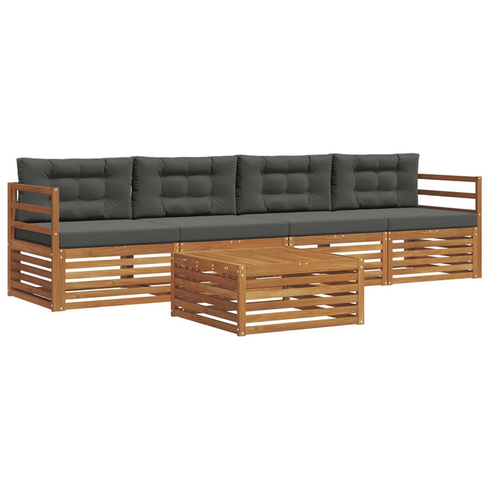 Set de canapele de exterior cu pernă 5 pcs Natural și Antracit WALTI