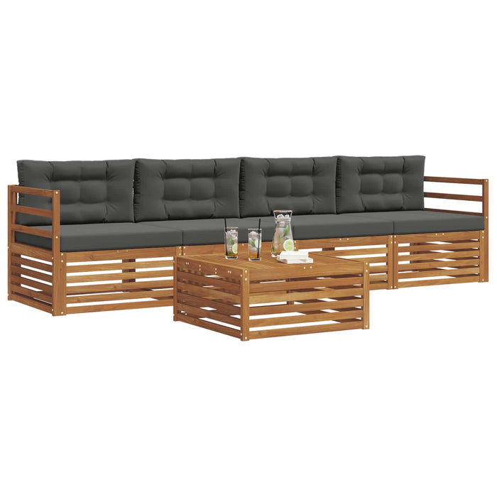 Set de canapele de exterior cu pernă 5 pcs Natural și Antracit WALTI