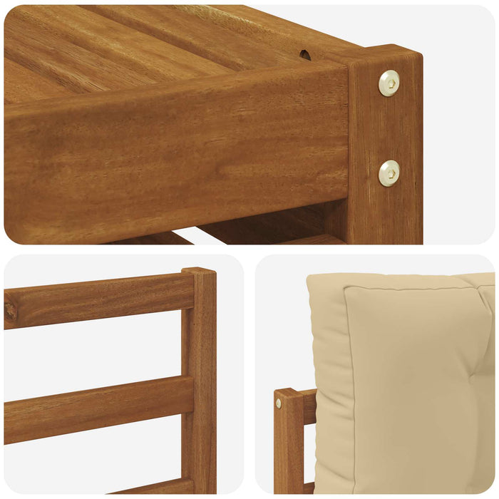Set de canapele de exterior cu pernă 5 pcs Natural și Bej - WALTI WALTI