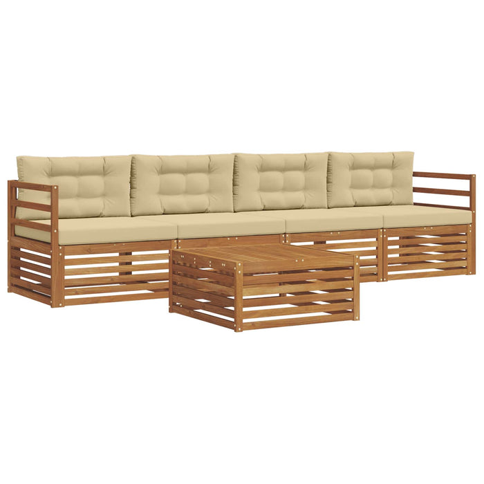 Set de canapele de exterior cu pernă 5 pcs Natural și Bej - WALTI WALTI