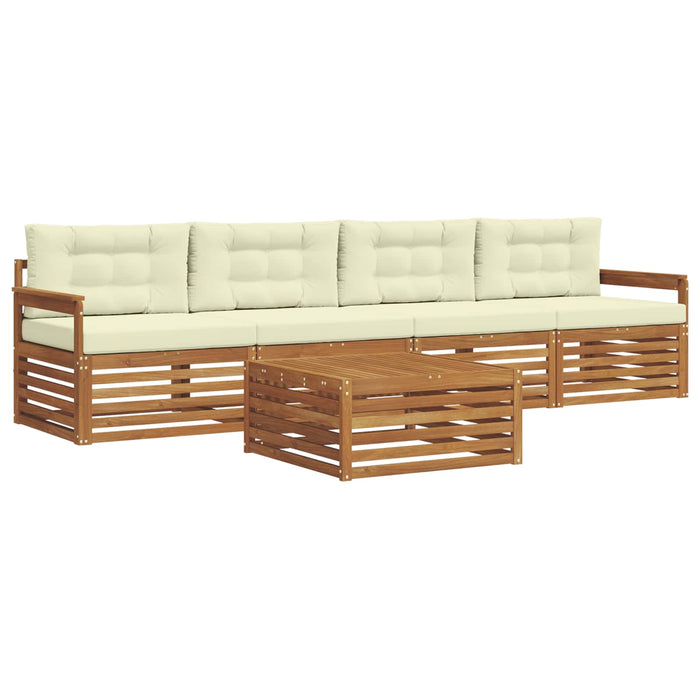 Set de canapele de exterior cu pernă 5 pcs Natural și Crem - WALTI WALTI