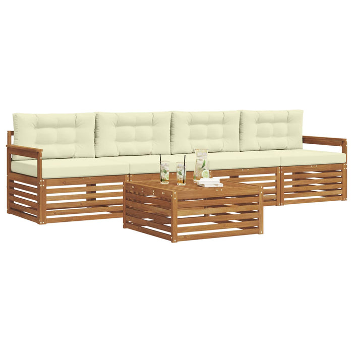 Set de canapele de exterior cu pernă 5 pcs Natural și Crem - WALTI WALTI