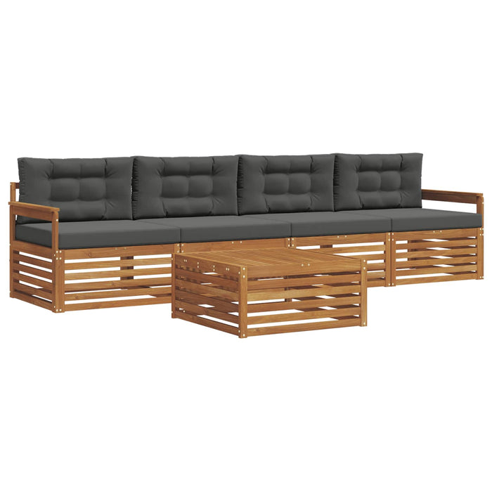 Set de canapele de exterior cu pernă 5 pcs Natural și Antracit WALTI