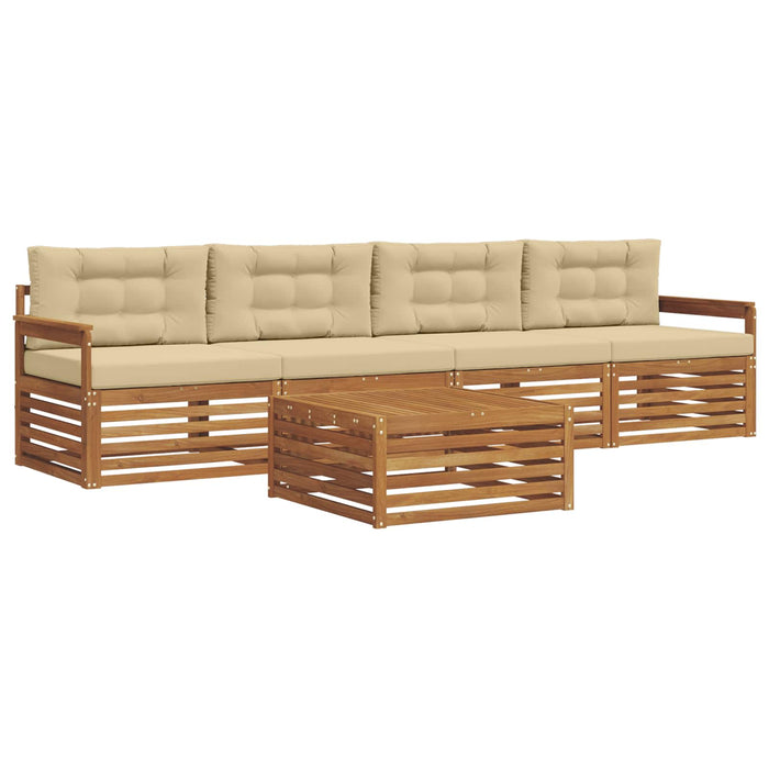 Set de canapele de exterior cu pernă 5 pcs Natural și Bej - WALTI WALTI