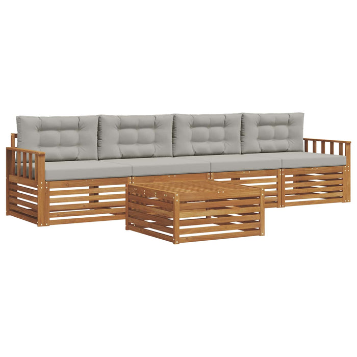 Set de canapele de exterior 5 pcs Gri natural și deschis - WALTI WALTI