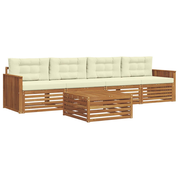 Set de canapele de exterior cu pernă 5 pcs Natural și Crem - WALTI WALTI