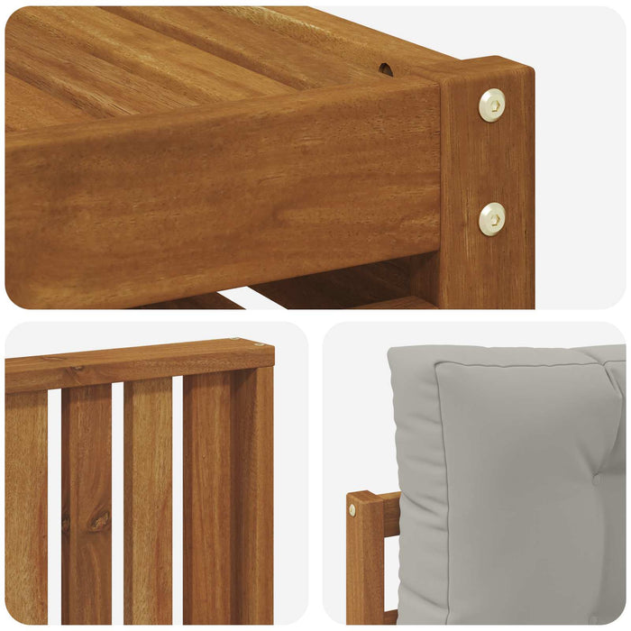 Set de canapele de exterior 5 pcs Gri natural și deschis - WALTI WALTI