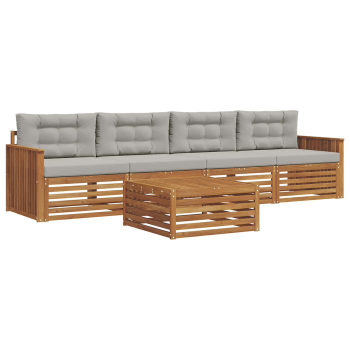 Set de canapele de exterior 5 pcs Gri natural și deschis - WALTI WALTI