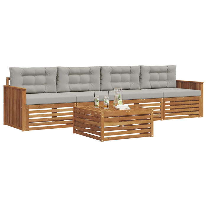 Set de canapele de exterior 5 pcs Gri natural și deschis - WALTI WALTI
