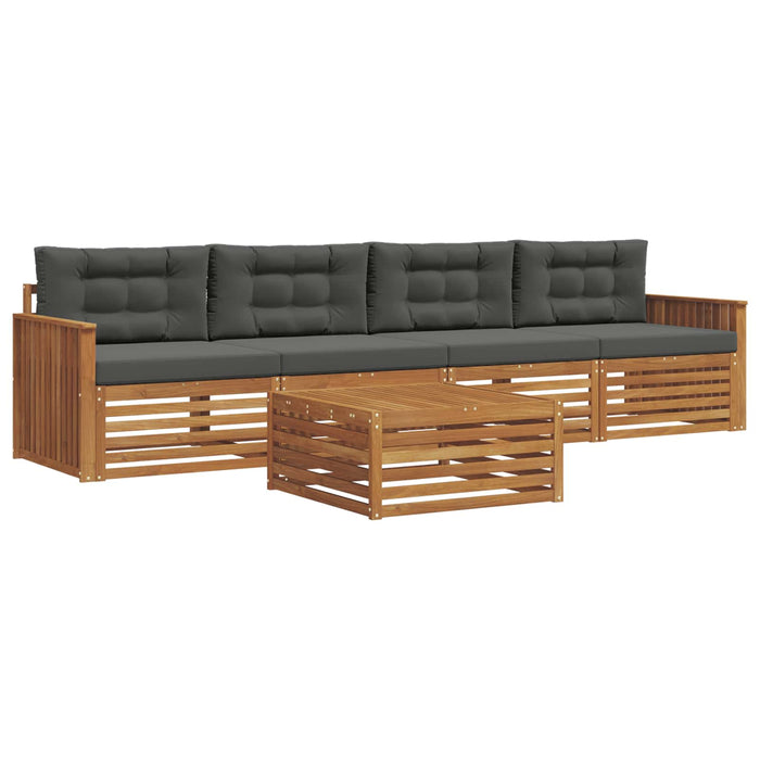 Set de canapele de exterior cu pernă 5 pcs Natural și Antracit WALTI