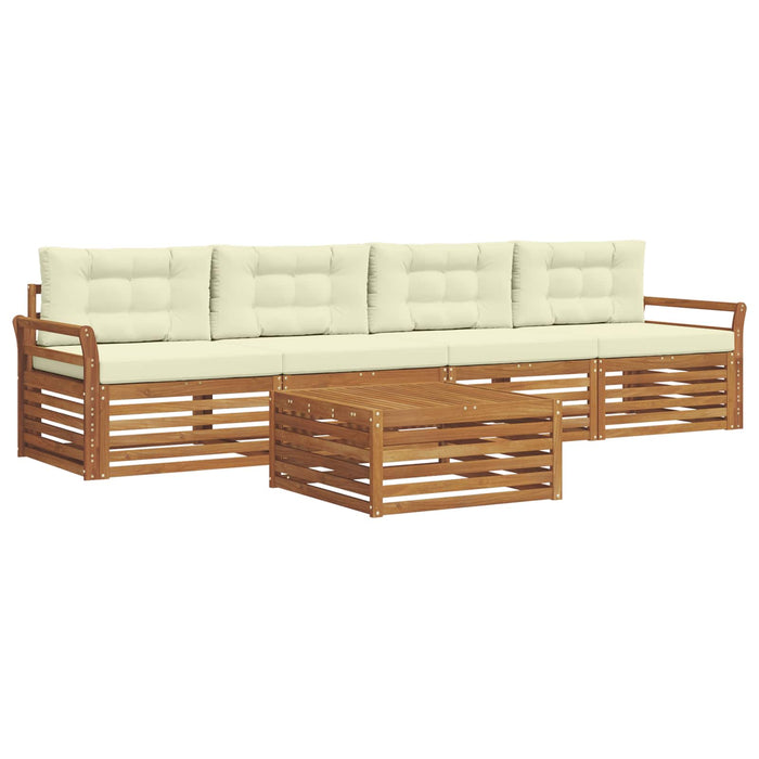 Set de canapele de exterior cu pernă 5 pcs Natural și Crem - WALTI WALTI