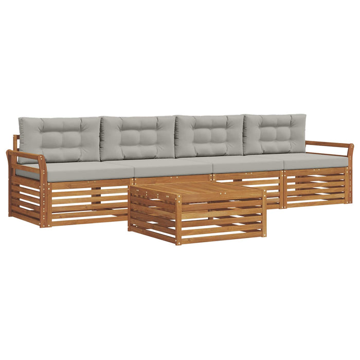 Set de canapele de exterior 5 pcs Gri natural și deschis - WALTI WALTI