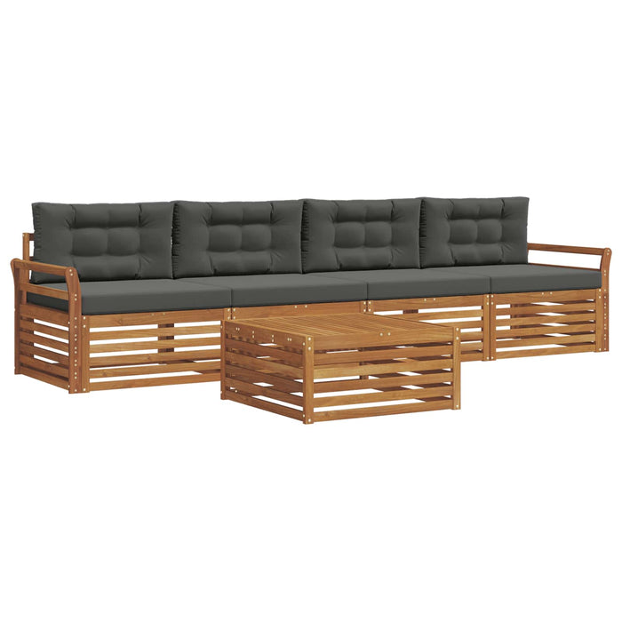 Set de canapele de exterior cu pernă 5 pcs Natural și Antracit WALTI