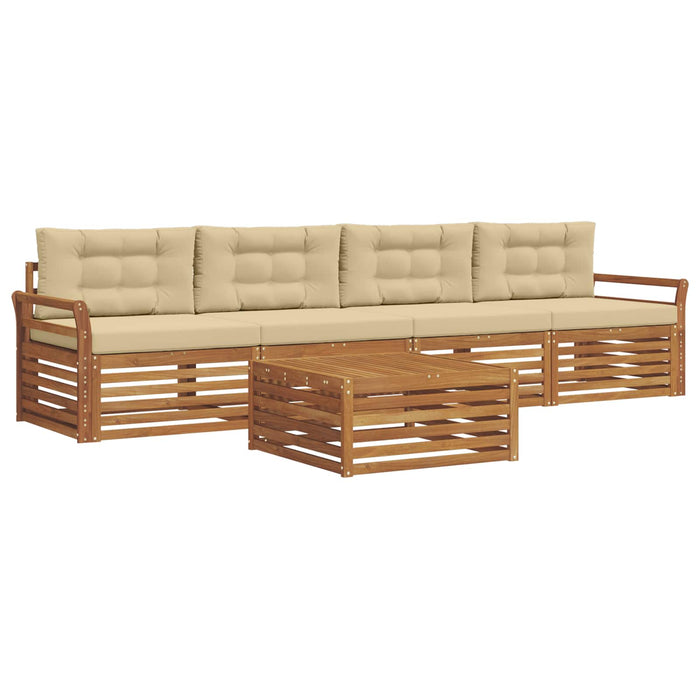 Set de canapele de exterior cu pernă 5 pcs Natural și Bej - WALTI WALTI