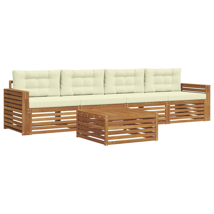 Set de canapele de exterior cu pernă 5 pcs Natural și Crem - WALTI WALTI