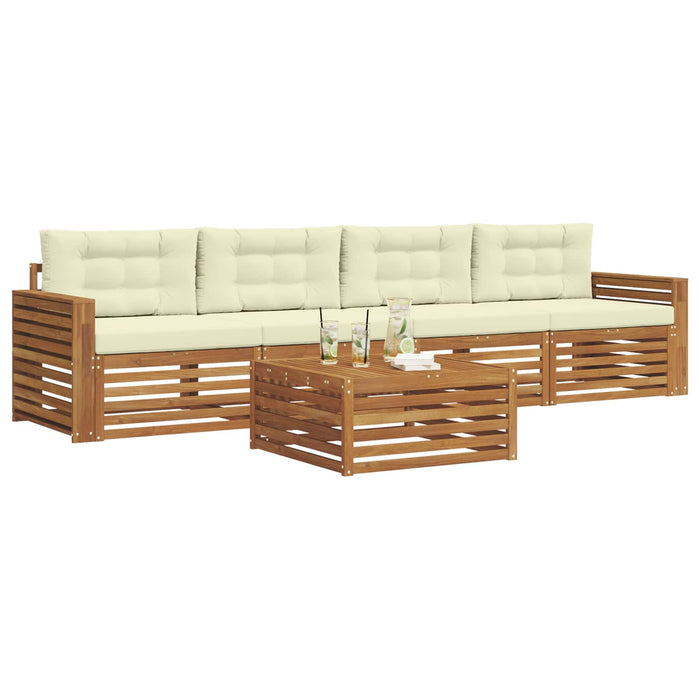 Set de canapele de exterior cu pernă 5 pcs Natural și Crem - WALTI WALTI