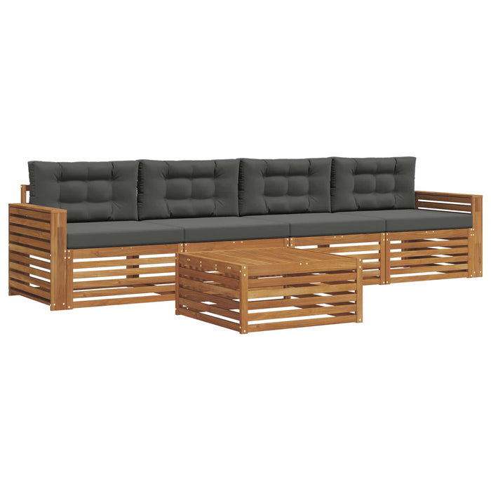 Set de canapele de exterior cu pernă 5 pcs Natural și Antracit WALTI
