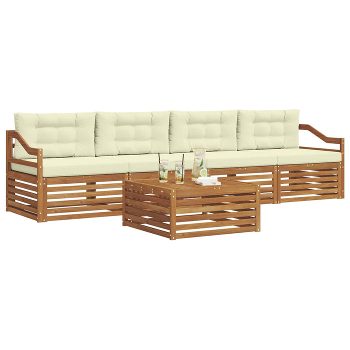 Set de canapele de exterior cu pernă 5 pcs Natural și Crem - WALTI WALTI