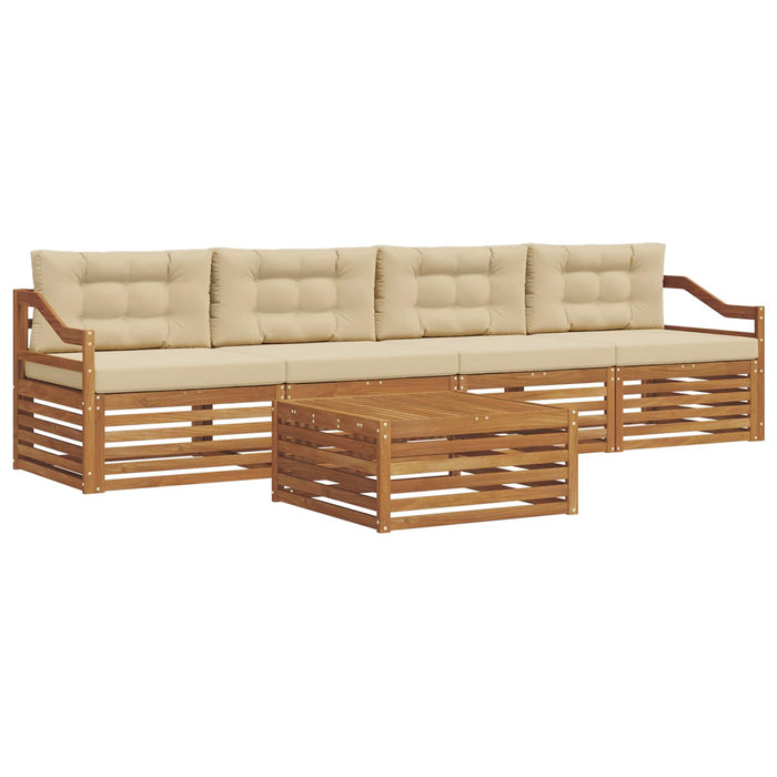 Set de canapele de exterior cu pernă 5 pcs Natural și Bej - WALTI WALTI