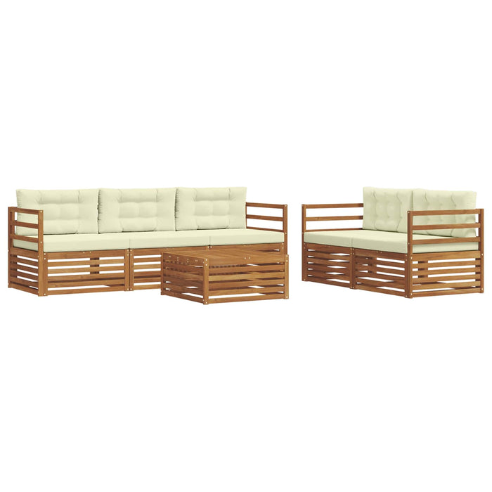 Set de canapele de exterior cu pernă 6 pcs Natural și Crem - WALTI WALTI