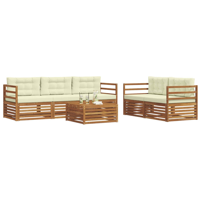 Set de canapele de exterior cu pernă 6 pcs Natural și Crem - WALTI WALTI