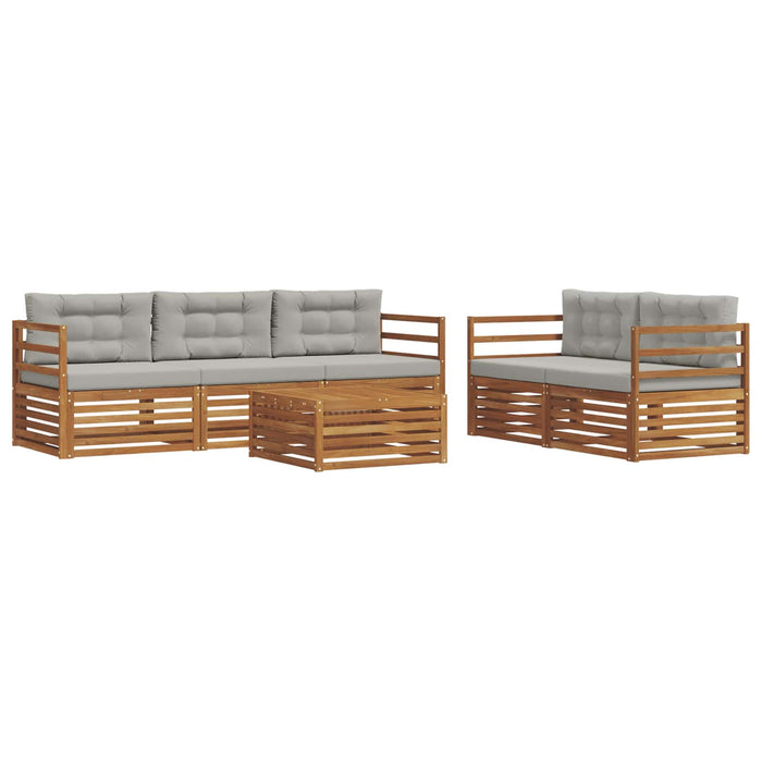 Set de canapele de exterior 6 pcs Gri natural și deschis - WALTI WALTI