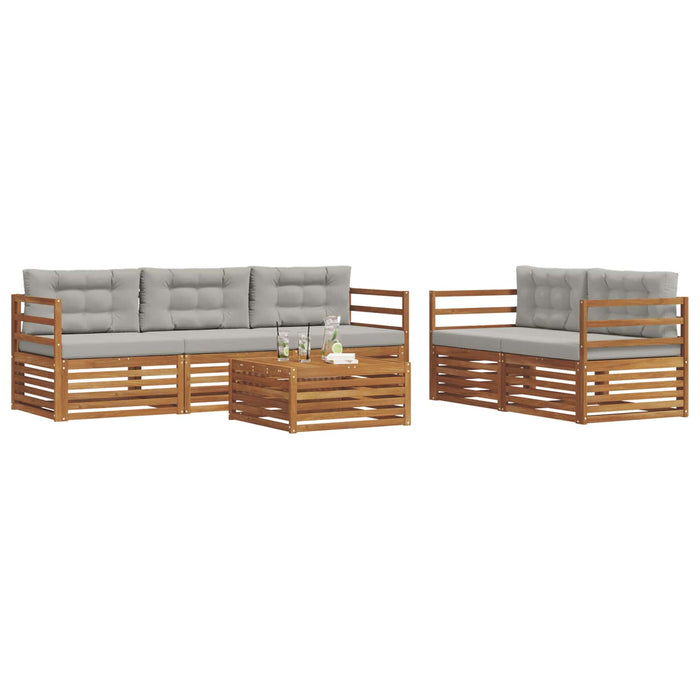 Set de canapele de exterior 6 pcs Gri natural și deschis - WALTI WALTI