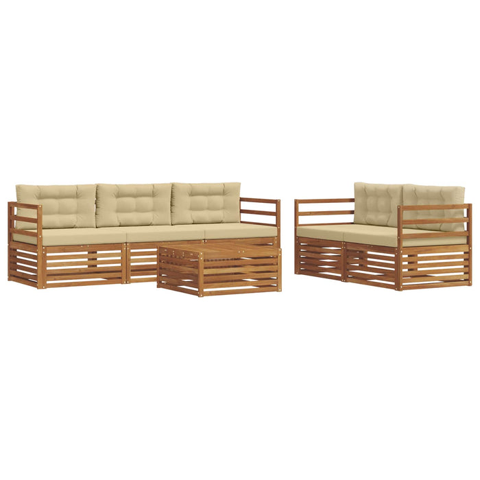 Set de canapele de exterior cu pernă 6 pcs Natural și Bej - WALTI WALTI