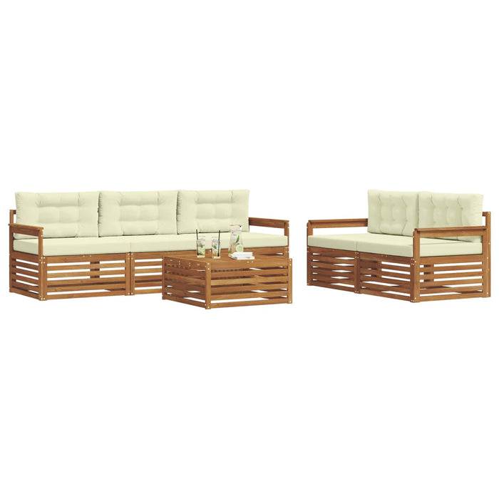 Set de canapele de exterior cu pernă 6 pcs Natural și Crem - WALTI WALTI