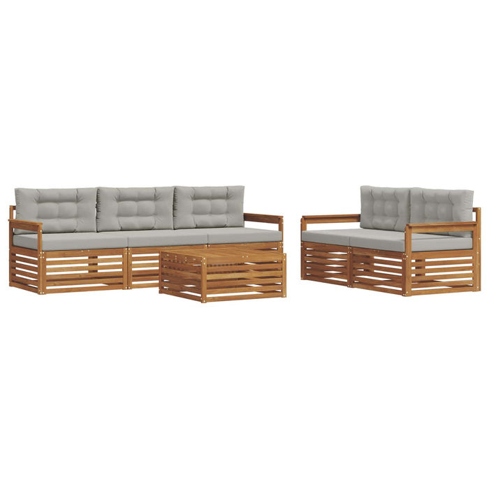 Set de canapele de exterior 6 pcs Gri natural și deschis - WALTI WALTI