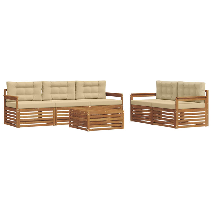 Set de canapele de exterior cu pernă 6 pcs Natural și Bej - WALTI WALTI