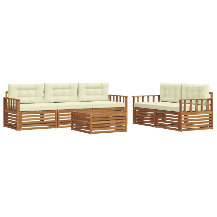 Set de canapele de exterior cu pernă 6 pcs Natural și Crem - WALTI WALTI