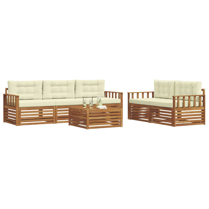 Set de canapele de exterior cu pernă 6 pcs Natural și Crem - WALTI WALTI